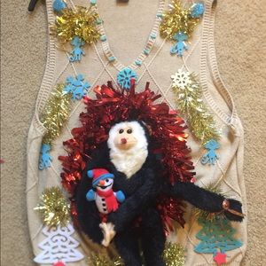 Monkey mans ugly Christmas sweater xl